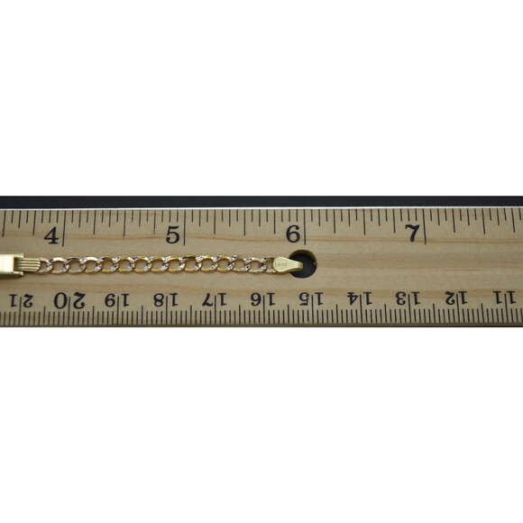REAL 10K Yellow Gold 6" ID Curb baby Childrens Link Bracelet + Engraving 2.4gr - Picture 4 of 6
